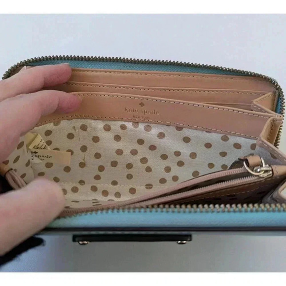 Kate Spade Grove Street Zip Around Continental Wallet Wristlet Seafoam Green - Picture 5 of 7